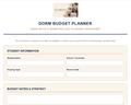 Brider&Co Dorm Budget Planner | College Student Budget Worksheet | Printable PDF Semester Cost Tracker